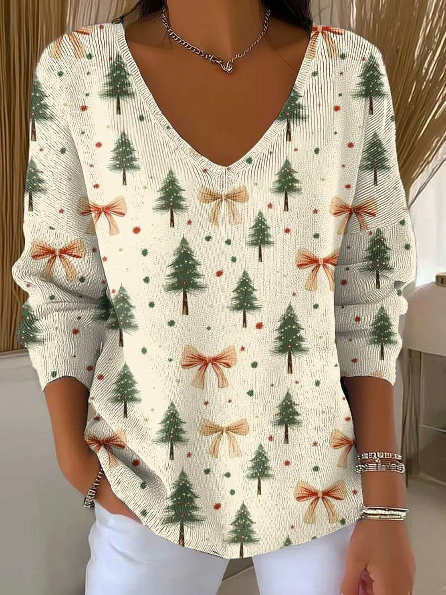 Lauren™ - Christmas Tree Print Casual Pullover