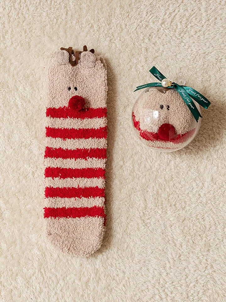 Ruby™ - Christmas Coral Fleece Socks Gift Box