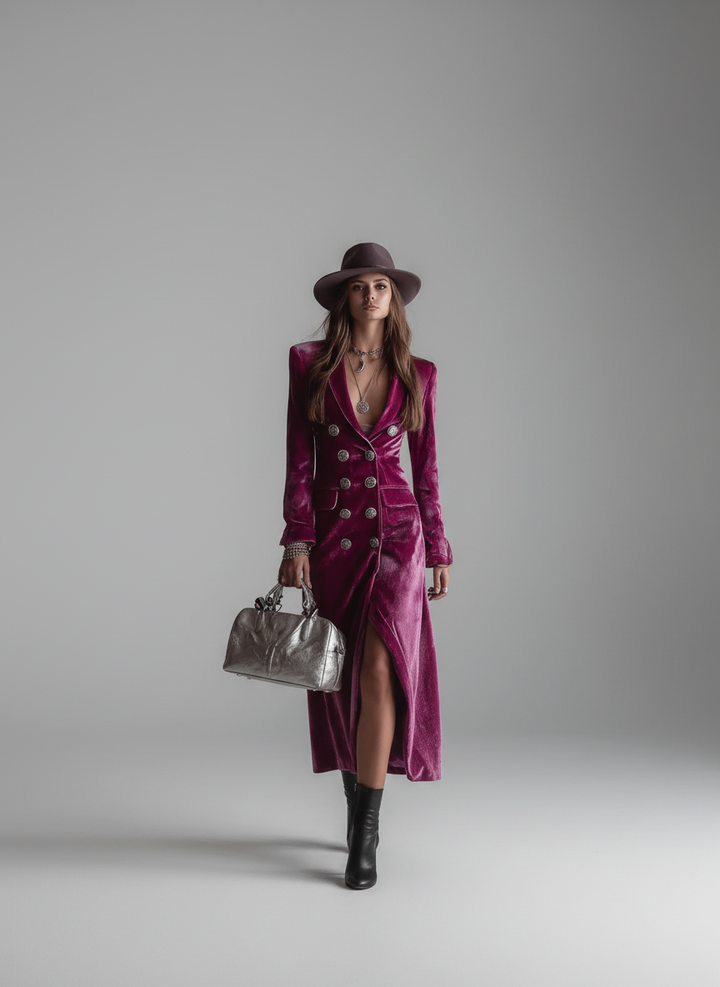 Olivia™ - Velvet Blazer Maxi Dress