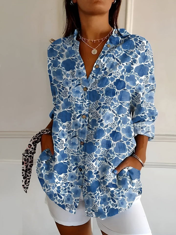 MELODIE™ – Elegant Floral Button Shirt